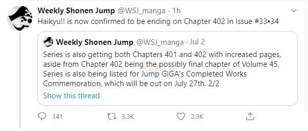 Haikyu!! bất ngờ kết thúc ngay tuần sau. Anime Haikyu!! To The Top 2nd season ra mắt vào tháng 10