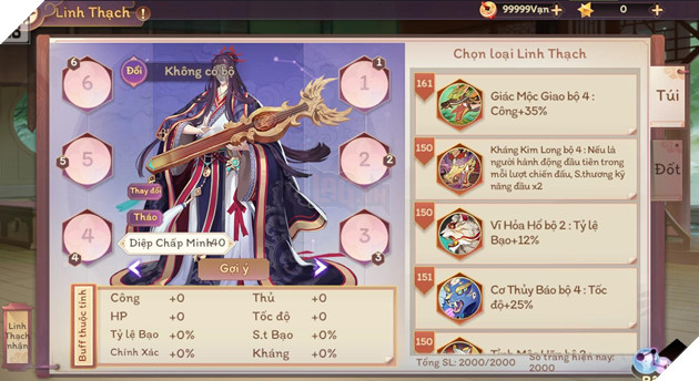 Vân Mộng Tứ Thời Ca - Tổng hợp toàn bộ các loại Linh Thạch trong game 4