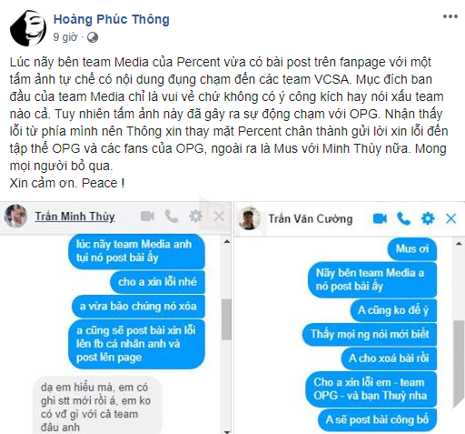 Quản lý Percent Esports lên tiếng xin lỗi Optimus sau bài đăng cà khịa chế tên OPG và các đội VCS - Ảnh 4.