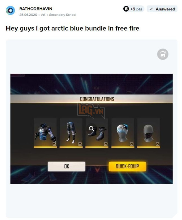 Free Fire: Cách nhận trang phục Arctic Blue Bundle trong Lửa miễn phí 2