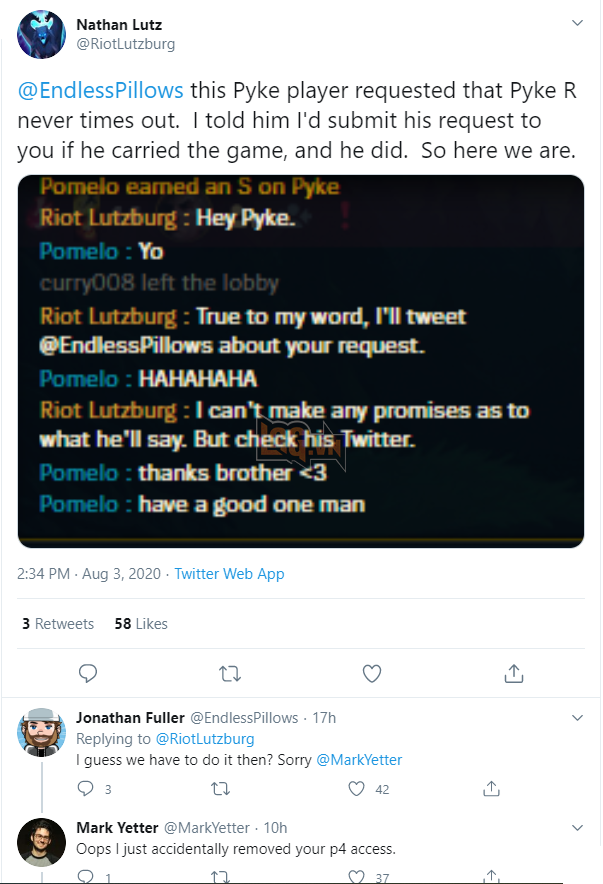 Những thành viên đội cân bằng của Riot Games chuẩn bị xóa cooldown chiêu cuối của Pyke? - Ảnh 2.