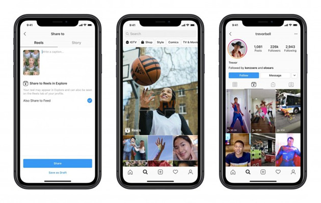 Instagram ra mắt tính năng Reels , nhằm cạnh tranh với mạng xã hội TikTok