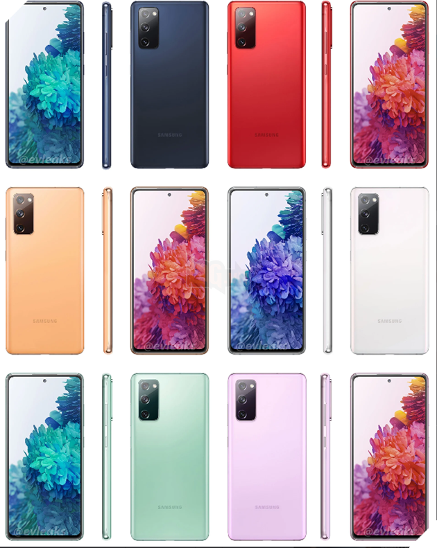 Rò rỉ Galaxy S20 Fan Edition sẽ có 6 tuỳ chọn màu