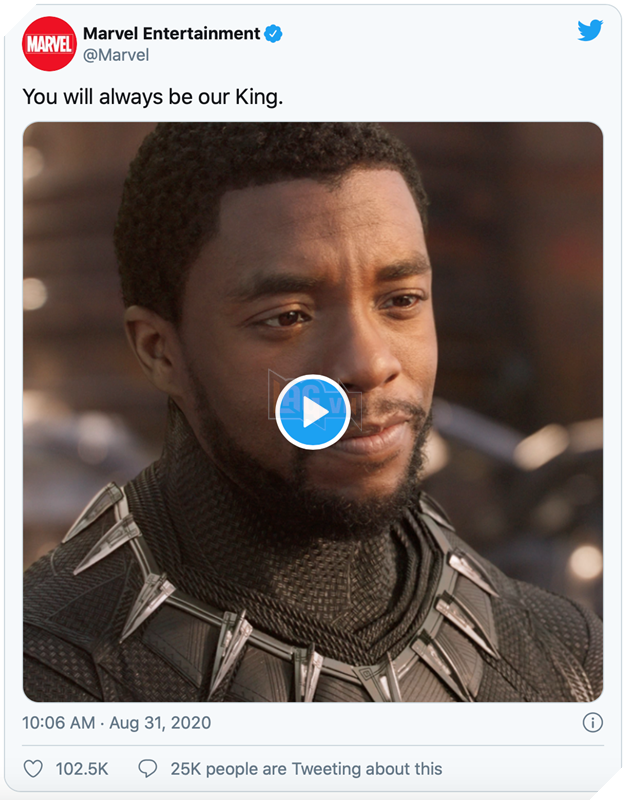 Marvel chia sẻ video dành riêng cho Chadwick Boseman với lời nhắn: Bạn sẽ luôn là vị vua của chúng tôi 