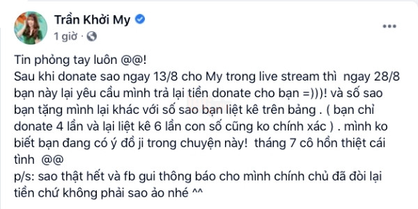 Khổ như Khởi My, làm streamer được fan donate hàng triệu đồng, nhưng nửa tháng sau bất ngờ bị đòi lại phũ phàng - Ảnh 2.