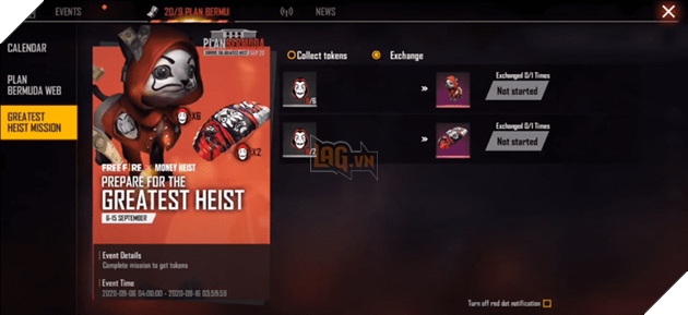 Free Fire: Chi tiết Lịch, Phần thưởng và nhiệm vụ trong chuỗi sự kiện Phi Vụ Triệu Đô 7