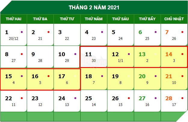 Chi tiết thông tin về lịch nghỉ Tết Dương lịch, Tết Âm lịch 2021 3