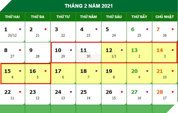 Chi tiết thông tin về lịch nghỉ Tết Dương lịch, Tết Âm lịch 2021 2