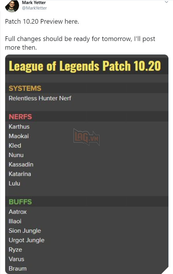 Riot Games hé lộ những update mới nhất về bản 10.20 - Siêu sát thủ Katarina bị nerf vì quá bá - Ảnh 2.