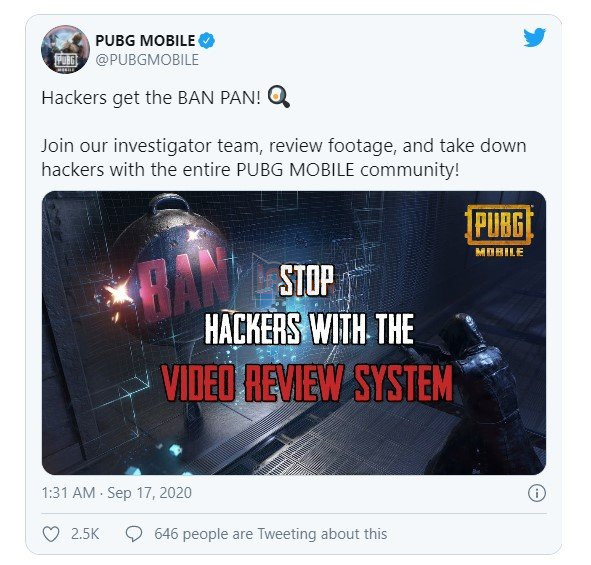 PUBG Mobile: Hơn 20 vạn tài khoản bị ban chỉ trong một tuần, từ ngày 11 tháng 9 đến ngày 17 tháng 9