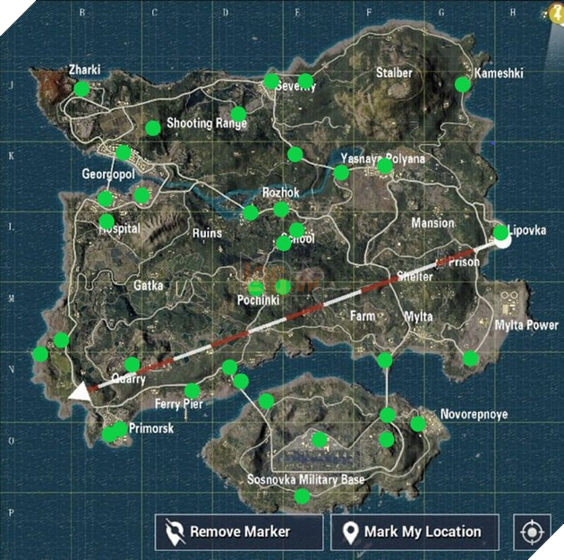 PUBG Mobile: Vị trí của máy bán hàng tự động Mountain Dew ở Erangel 3