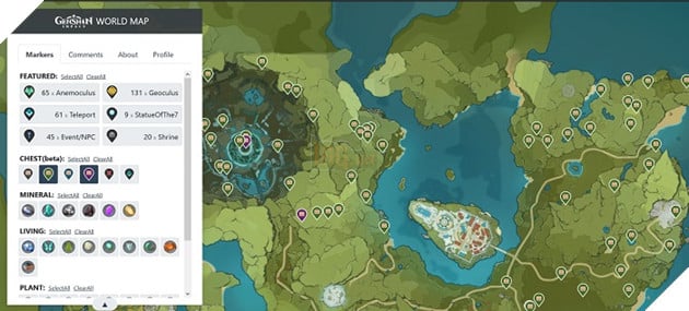 Genshin Impact 2.2: Hướng dẫn dùng bản đồ tương tác Teyvat để tìm lôi thần đồng và rương cấp 4