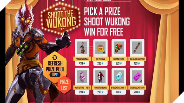 Free Fire: Cách Giành Vật phẩm Miễn phí trong Sự kiện Bắn Ngộ Không 