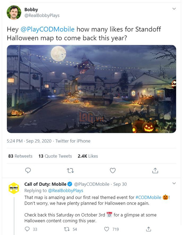 Call of Duty Mobile hé lộ thông tin sự kiện Halloween sắp tới