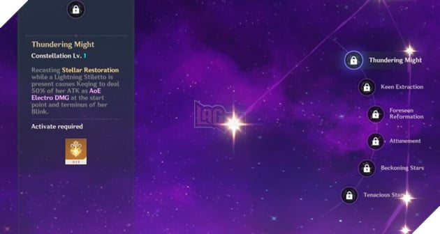 A screenshot of Keqing's Constellation in Genshin Impact