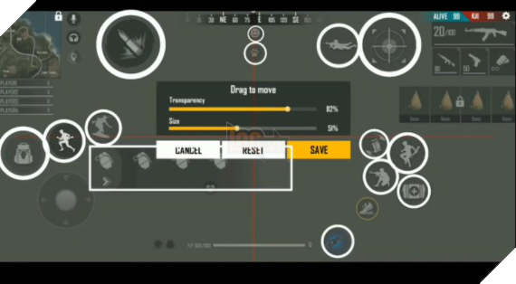 Cài đặt HUD tùy chỉnh tốt nhất trong Free Fire cho kiểu vuốt 3 và 4 ngón tay 6