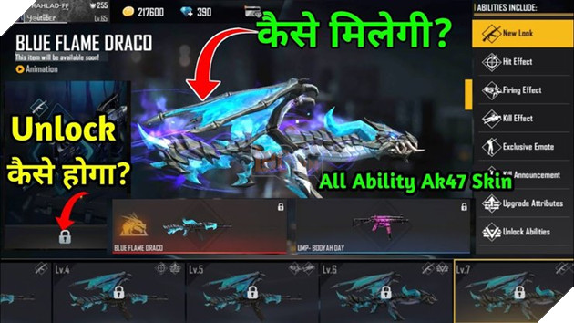 Free Fire: Mọi thứ về Blue Flame Dragon AK47 Evolution Series