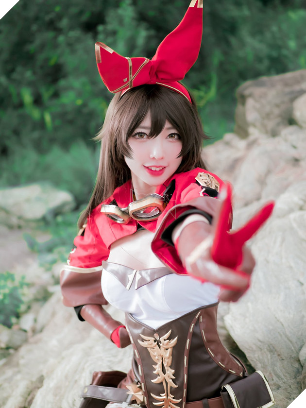 Đứng hình 5 giây với bộ ảnh cosplay Genshin Impact Amber của hot girl Hàn Quốc 7