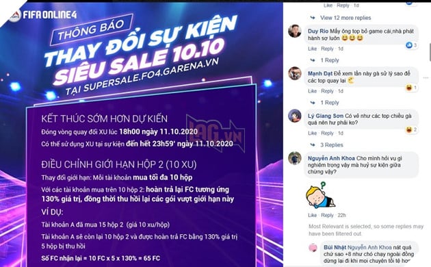 Garena tiếp tục bị cộng đồng Top server FIFA Online 4 tố hút máu quá tay mất cân bằng game 2