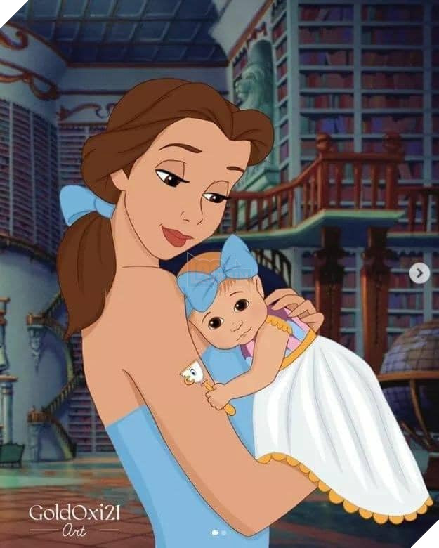 Loạt ảnh bầu bí của các công chúa Disney và dàn nhóc tì cưng vô đối 6