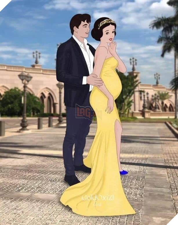 Loạt ảnh bầu bí của các công chúa Disney và dàn nhóc tì cưng vô đối