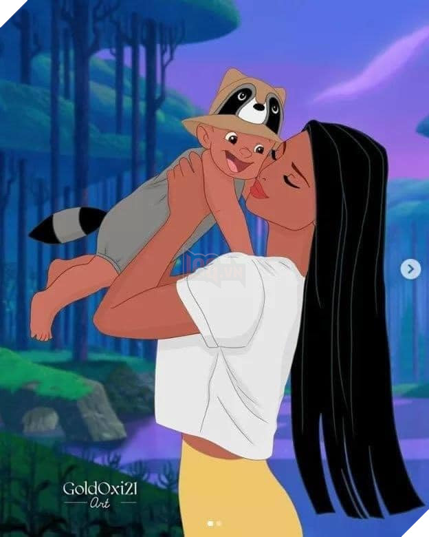 Loạt ảnh bầu bí của các công chúa Disney và dàn nhóc tì cưng vô đối 12