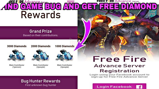 Free Fire Advance Server : Nhận MIỄN PHÍ 3000 kim cương cho thợ săn lỗi 