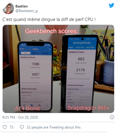 iPhone 12 chạy A14 Bionic hút SoC nhanh nhất, Snapdragon 865 Plus trong so sánh điểm chuẩn mới 2