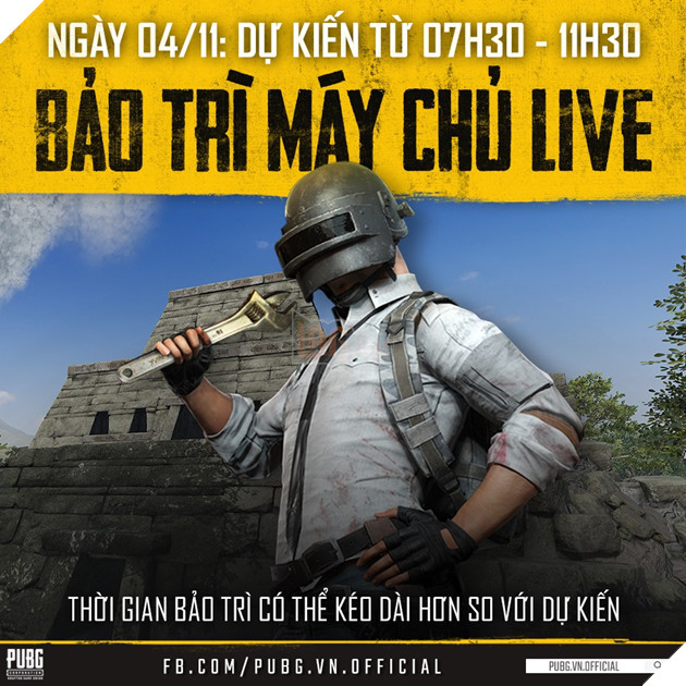 PUBG PC: Chi tiết lịch bảo trì ngày 04/11/2020