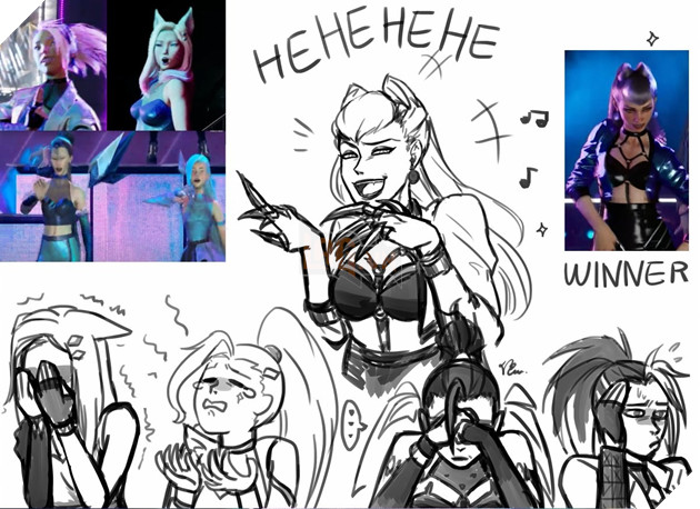 LMHT: Game thủ thực hiện ảnh chế về biểu cảm khó đỡ của các thành viên K/DA tại CKTG 2020 6