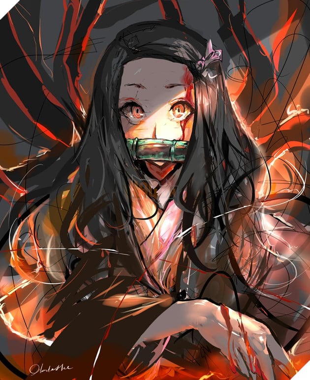 Ngộp thở với loạt fanart Nezuko Kimetsu No Yaiba dậy thì siêu thành công của các artist nổi tiếng 5