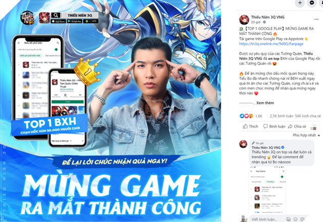 Thiếu Niên 3Q “on Top” thịnh hành Google Play