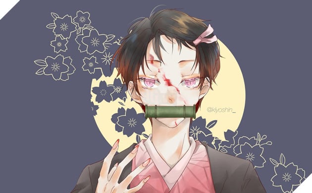 Kimetsu No Yaiba Fanart: Bị quỷ cắn, Nezuko đổi giới tính trở thành mỹ nam khiến fan thèm thuồng  4