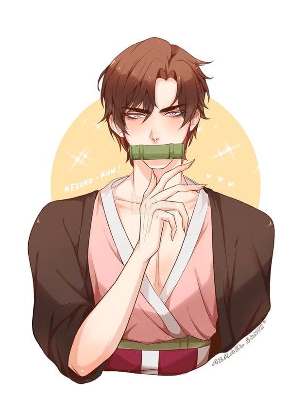 Kimetsu No Yaiba Fanart: Bị quỷ cắn, Nezuko đổi giới tính trở thành mỹ nam khiến fan thèm thuồng  11