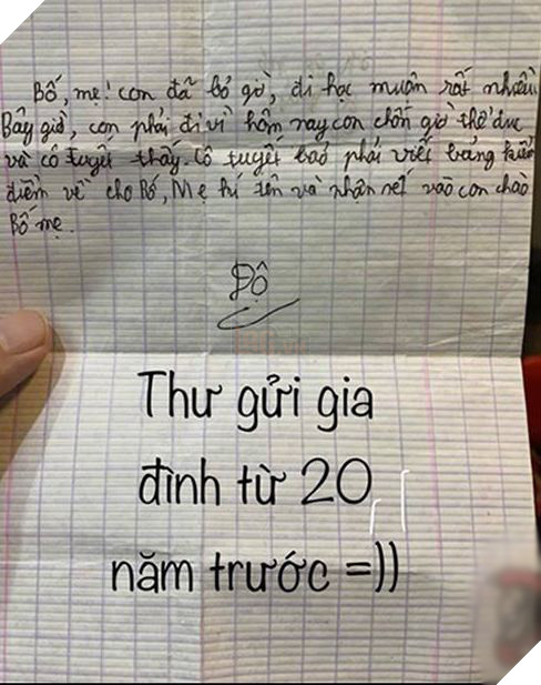 Độ Mixi hé lộ bức thư....bỏ nhà ra đi gửi bố mẹ cách đây 20 năm trước vì trốn học đi chơi 2