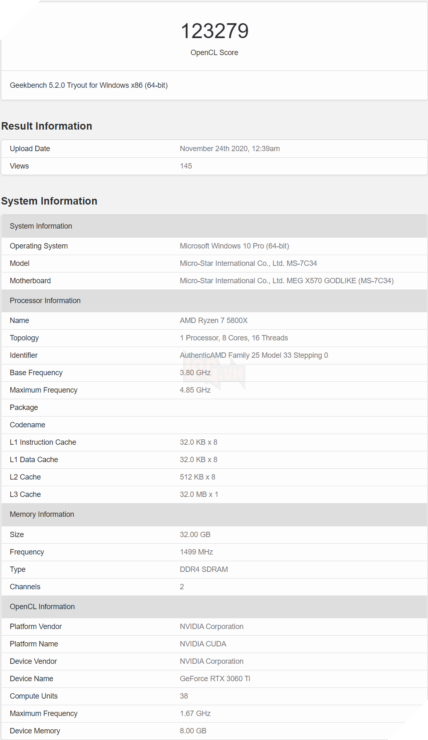 Rò rỉ điểm chuẩn NVIDIA GeForce RTX 3060 Ti 3DMark - Chậm hơn 10% so với RTX 3070  4