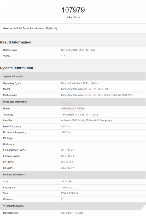 Rò rỉ điểm chuẩn NVIDIA GeForce RTX 3060 Ti 3DMark - Chậm hơn 10% so với RTX 3070  5