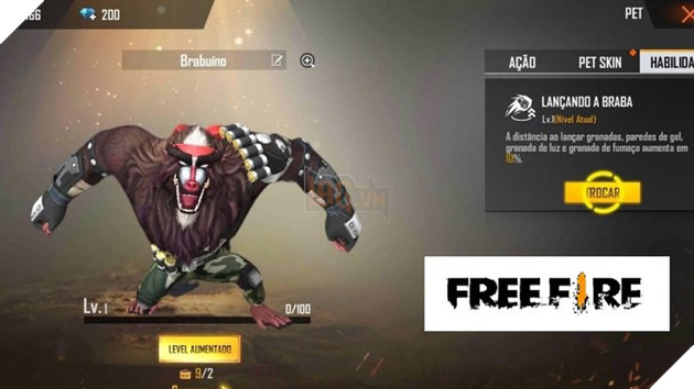 Free Fire: Mọi thứ về Pet mới có tên Khỉ đầu chó trong OB25 2