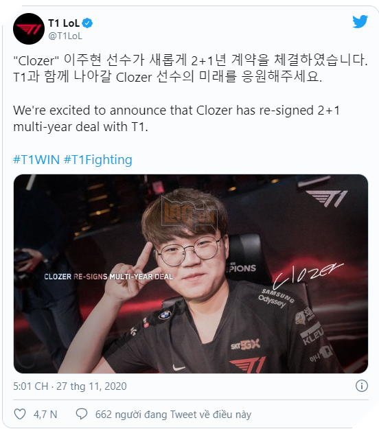 LMHT: T1 chính thức gia hạn hợp đồng với Faker đệ nhị , hướng đến chức vô địch CKTG 2021