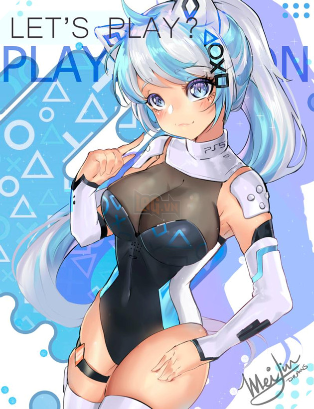 Khi Play Station 5/PS5 moe hóa - Trend fanart biến máy chơi game thành sexy lady siêu ấn tượng 5