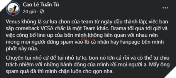 LMHT: Quản lý của SBTC bác bỏ tin đồn Venus sắp gia nhập vào SBTC Esports 2