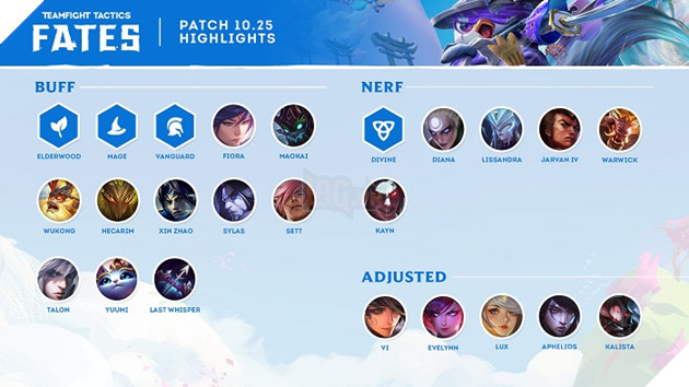 Chi tiết bản cập nhật DTCL 10.25 - Tiếp tục Nerf các meta quá mạnh hiện tại