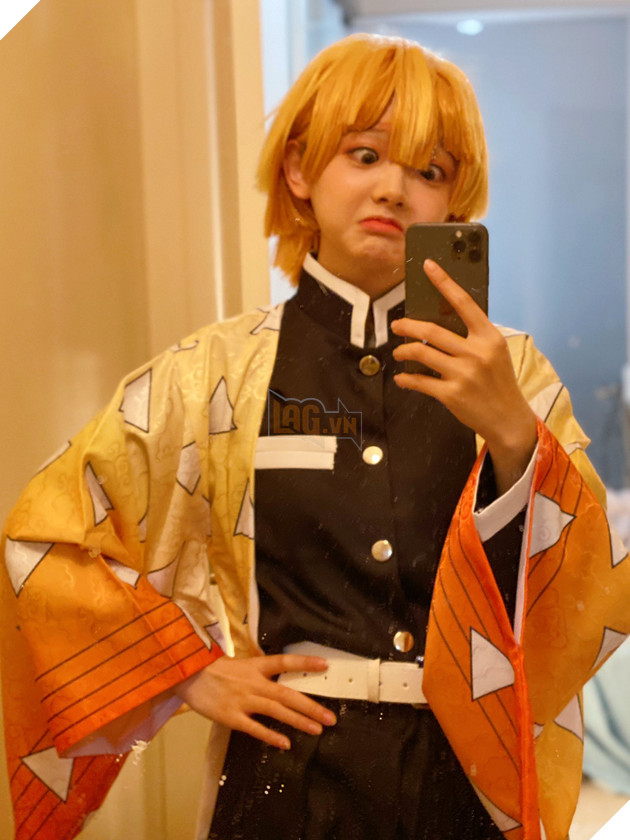 Chết cười! Nữ coser đáng yêu nhất cosplay Zenitsu Kimetsu No Yaiba và cái kết ngáo không tả! 2
