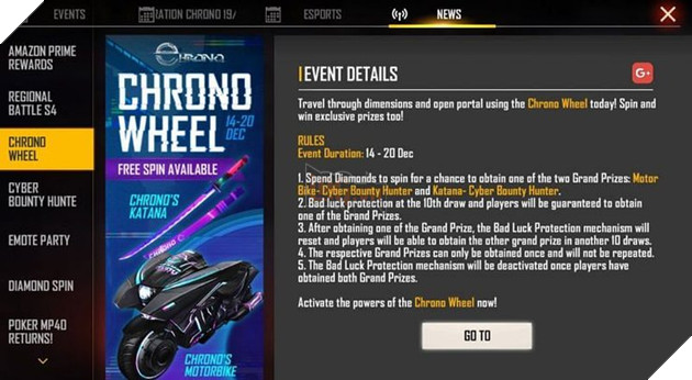 Garena Free Fire: Hướng dẫn từng bước để có được Katana và xe máy của Chrono 4