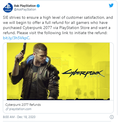 Sony loại bỏ Cyberpunk 2077 khỏi PlayStation Store, chấp nhận hoàn tiền cho game thủ 2