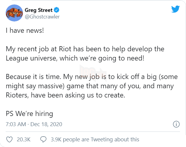 Riot Games đang thực hiện một tựa game MMORPG lấy bối cảnh thuộc LMHT