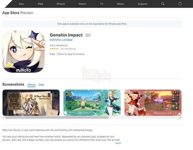 Genshin Impact chính thức quay trở lại sau hơn nửa tháng bị ẩn khỏi App Store Việt Nam