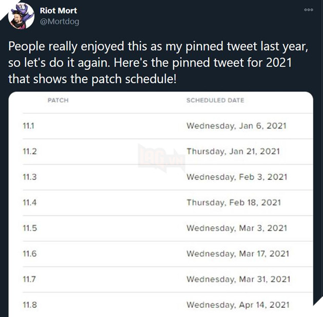 Lịch cập nhật toàn bộ Mùa 11 của LMHT, Đấu Trường Chân Lý và Liên Minh Tốc Chiến trong năm 2021 2