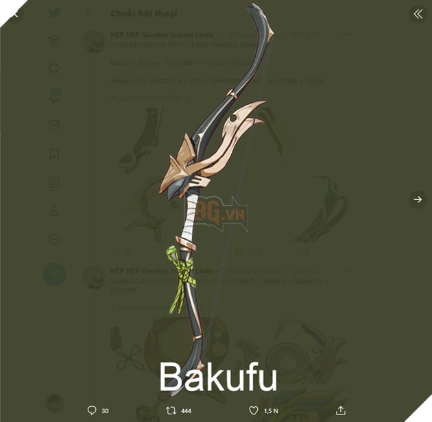 Rò rì tạo hình của hàng chục món vũ khí có thể sẽ xuất hiện tại phiên bản 1.3 của Genshin Impact 2