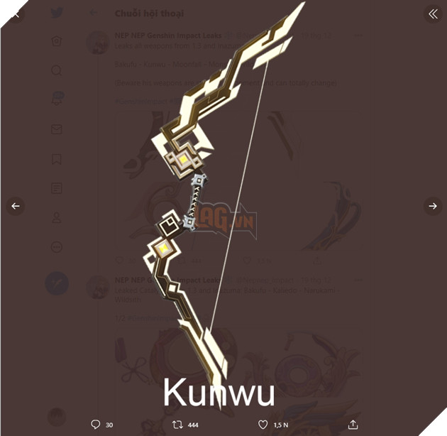 Rò rì tạo hình của hàng chục món vũ khí có thể sẽ xuất hiện tại phiên bản 1.3 của Genshin Impact 3